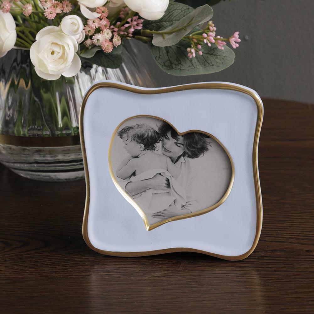 Periwinkle Encanto Curved Heart Picture Frame - Frame Side View | Bone & Brass