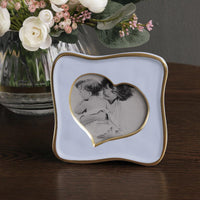 Periwinkle Encanto Curved Heart Picture Frame - Frame Side View | Bone & Brass