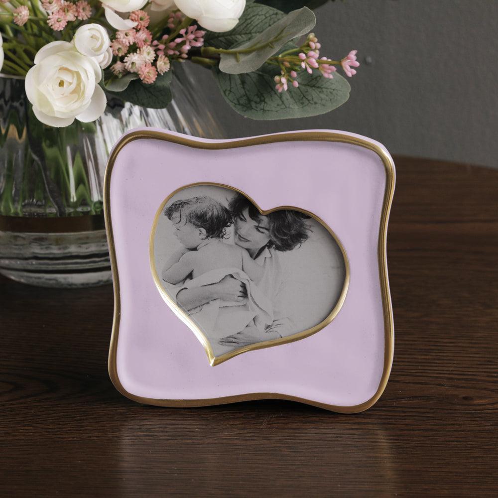 Frame Encanto Curved Heart 5 x 5 (Lilac) - Frame Side View | Bone & Brass