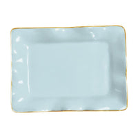 Encanto Sky Blue Small Rectangular Decorative Tray | Bone & Brass