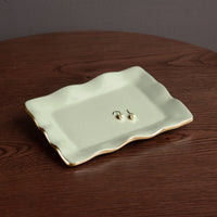 Encanto Vento Small Rectangular Tray (Pistachio) - Tray Top View | Bone & Brass