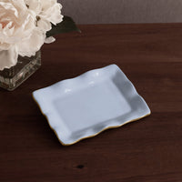 Encanto Vento Small Rectangular Tray (Periwinkle) - Tray Side View | Bone & Brass