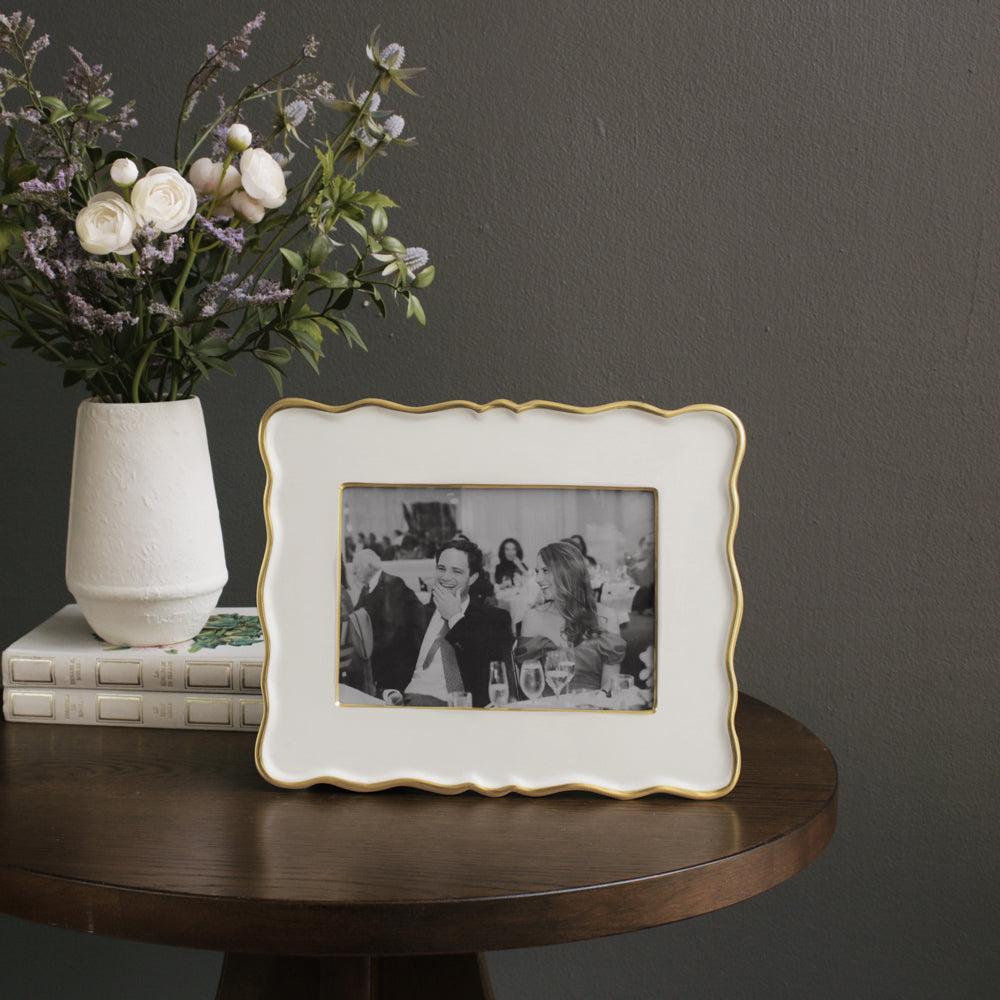 Cream & Gold Encanto Rea Picture Frame 5x7 - Frame Detail | Bone & Brass