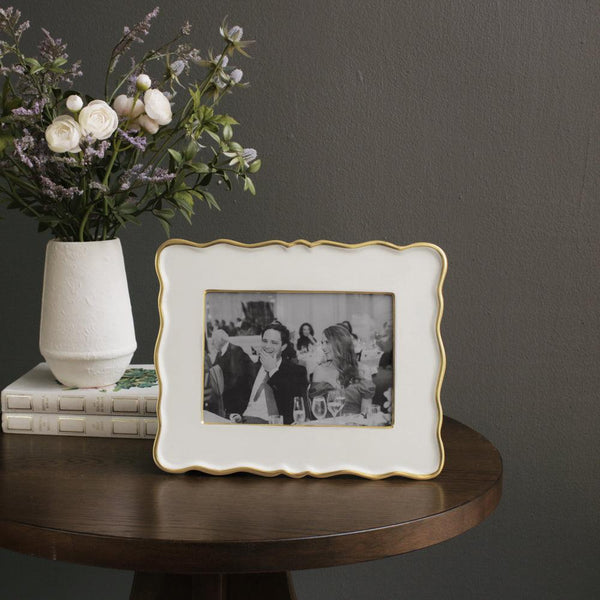 Cream & Gold Encanto Rea Picture Frame 5x7 - Frame Detail | Bone & Brass