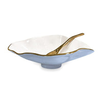 Encanto Claire Small Oval Bowl Spoon (Periwinkle, White Gold) | Bone & Brass