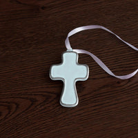 Encanto Athens Cross Ornament (Sky Blue) - Detail View | Bone & Brass