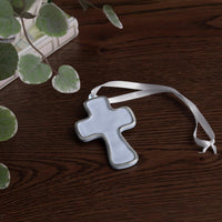 Encanto Periwinkle Athens Cross Ornament - Side View | Bone & Brass