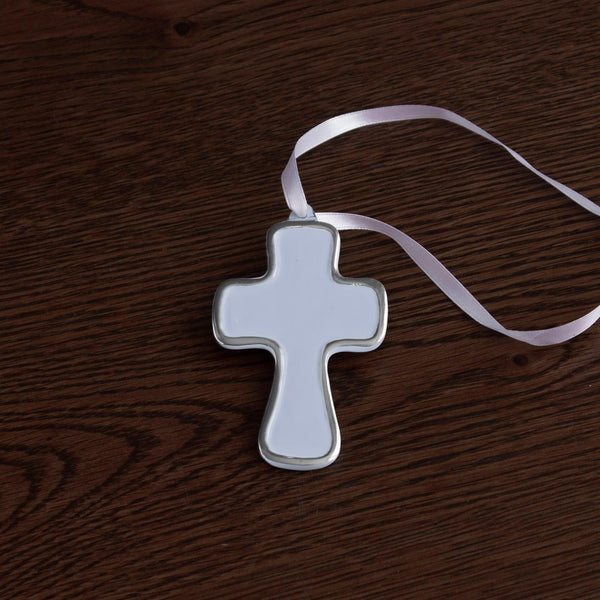 Encanto Periwinkle Athens Cross Ornament - Detail View | Bone & Brass