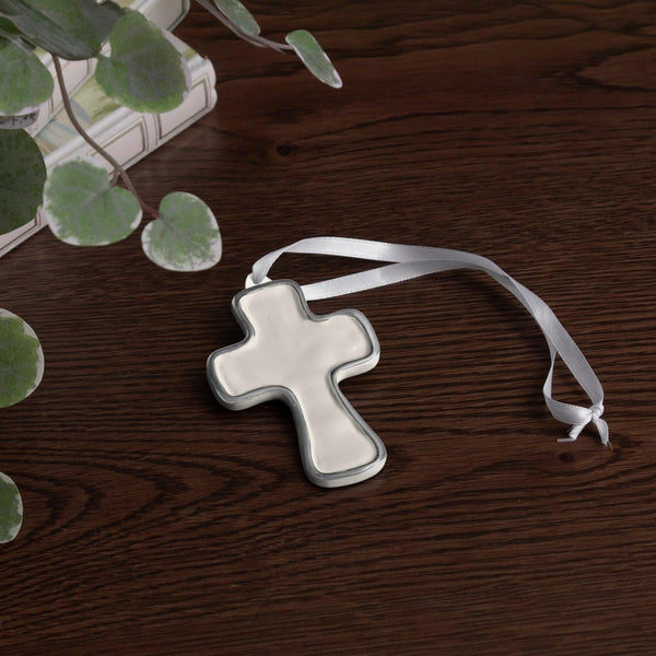 Encanto Athens Cross Ornament (Cream) - Detail View | Bone & Brass