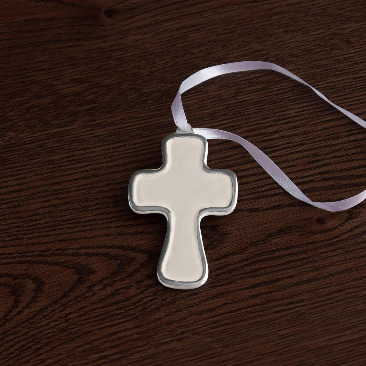 Encanto Athens Cross Ornament (Cream) - Side View | Bone & Brass