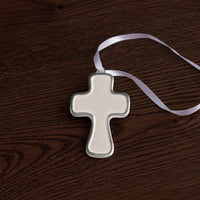 Encanto Athens Cross Ornament (Cream) - Side View | Bone & Brass