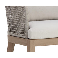 Capri Grey Woven Dining Armchair - Outdoor Dining Chair Side View | Bone & Brass
