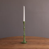 Encanto Crosby Small Candlestick Holder (Leaf Green) - Candlestick Close Up | Bone & Brass
