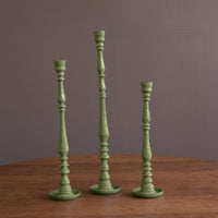 Encanto Crosby Small Candlestick Holder (Leaf Green) - Candlestick Detail | Bone & Brass