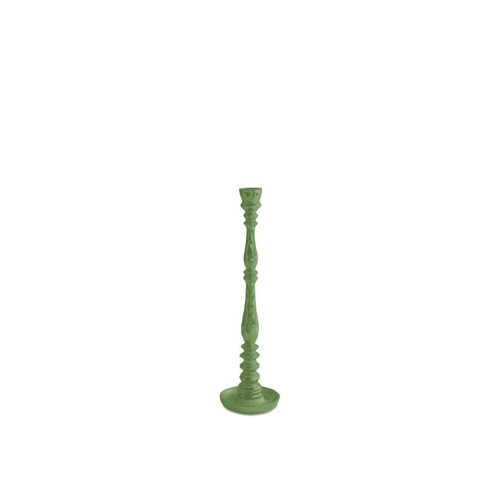 Encanto Crosby Small Candlestick Holder (Leaf Green) | Bone & Brass