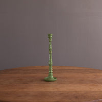 Encanto Crosby Small Candlestick Holder (Leaf Green) - Candlestick Side View | Bone & Brass