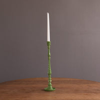 Encanto Crosby Medium Candlestick Holder (Leaf Green) - Candlestick Side View | Bone & Brass
