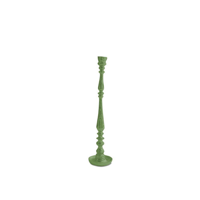 Encanto Crosby Medium Candlestick Holder (Leaf Green) | Bone & Brass