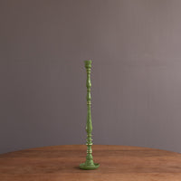 Encanto Crosby Large Candlestick Holder (Leaf Green) - Candlestick Side View | Bone & Brass