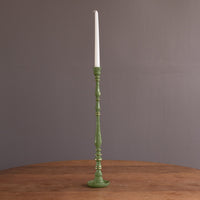 Encanto Crosby Large Candlestick Holder (Leaf Green) - Candlestick Detail | Bone & Brass