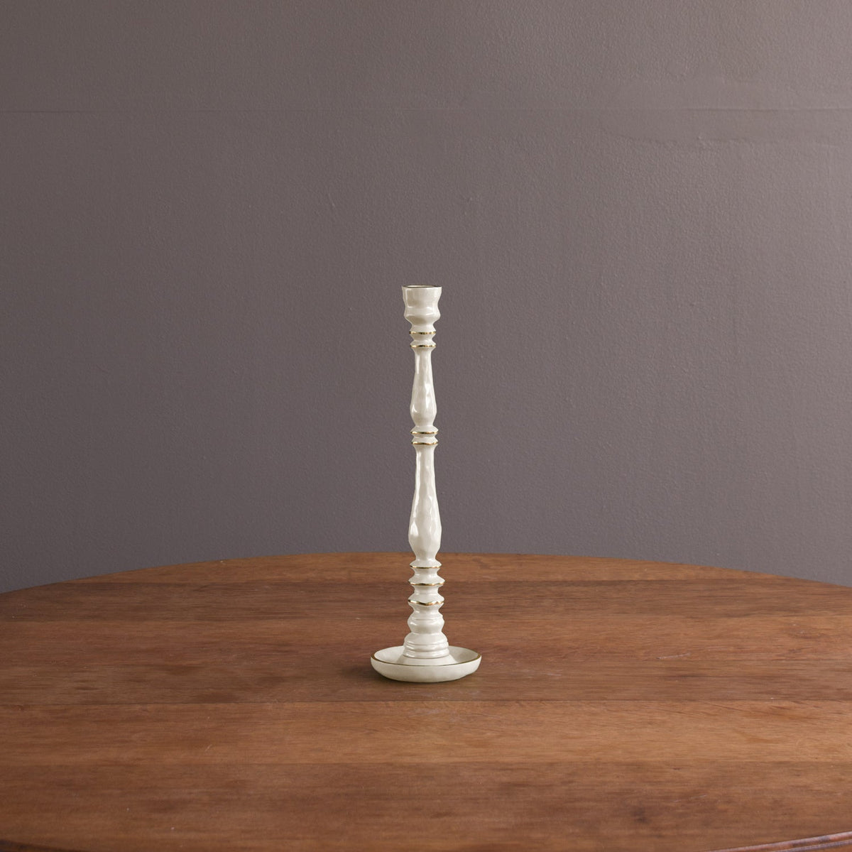 Encanto Crosby Small Candlestick Holder (Cream) - Candlestick Detail | Bone & Brass