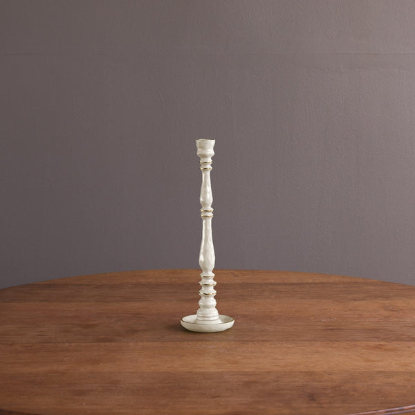Encanto Crosby Small Candlestick Holder (Cream) - Candlestick Detail | Bone & Brass
