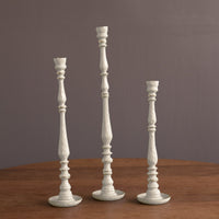 Encanto Crosby Medium Candlestick Holder (Cream) - Candlestick Detail | Bone & Brass