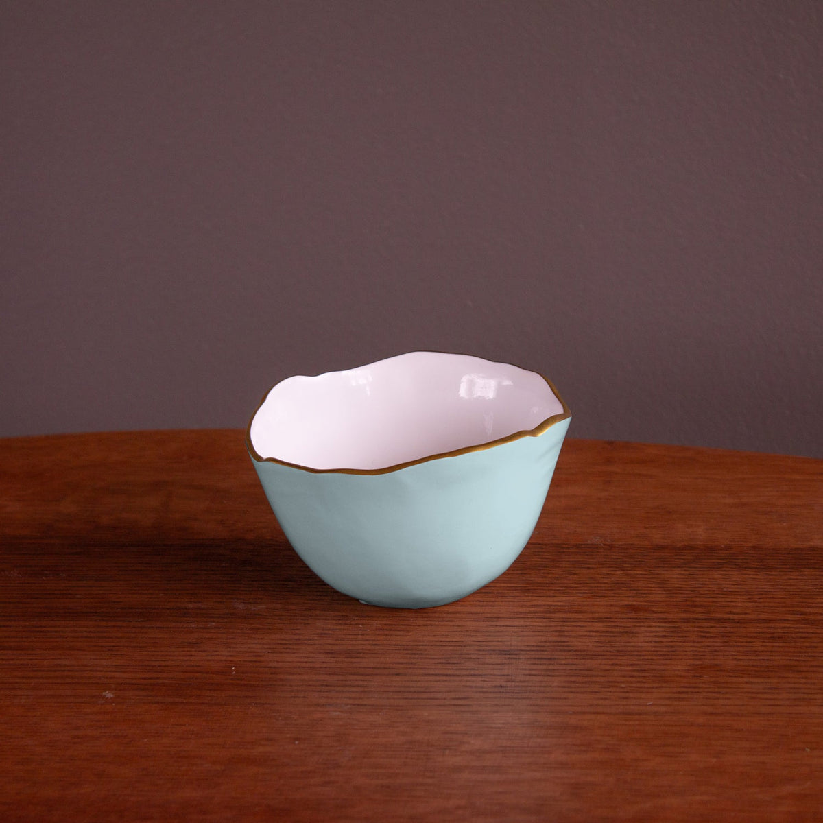 Encanto Osaka Small Bowl (Sky Blue White) - Bowl Top View | Bone & Brass