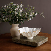 Encanto Bloom Medium Bowl (Cream White) - Bowl Detail | Bone & Brass