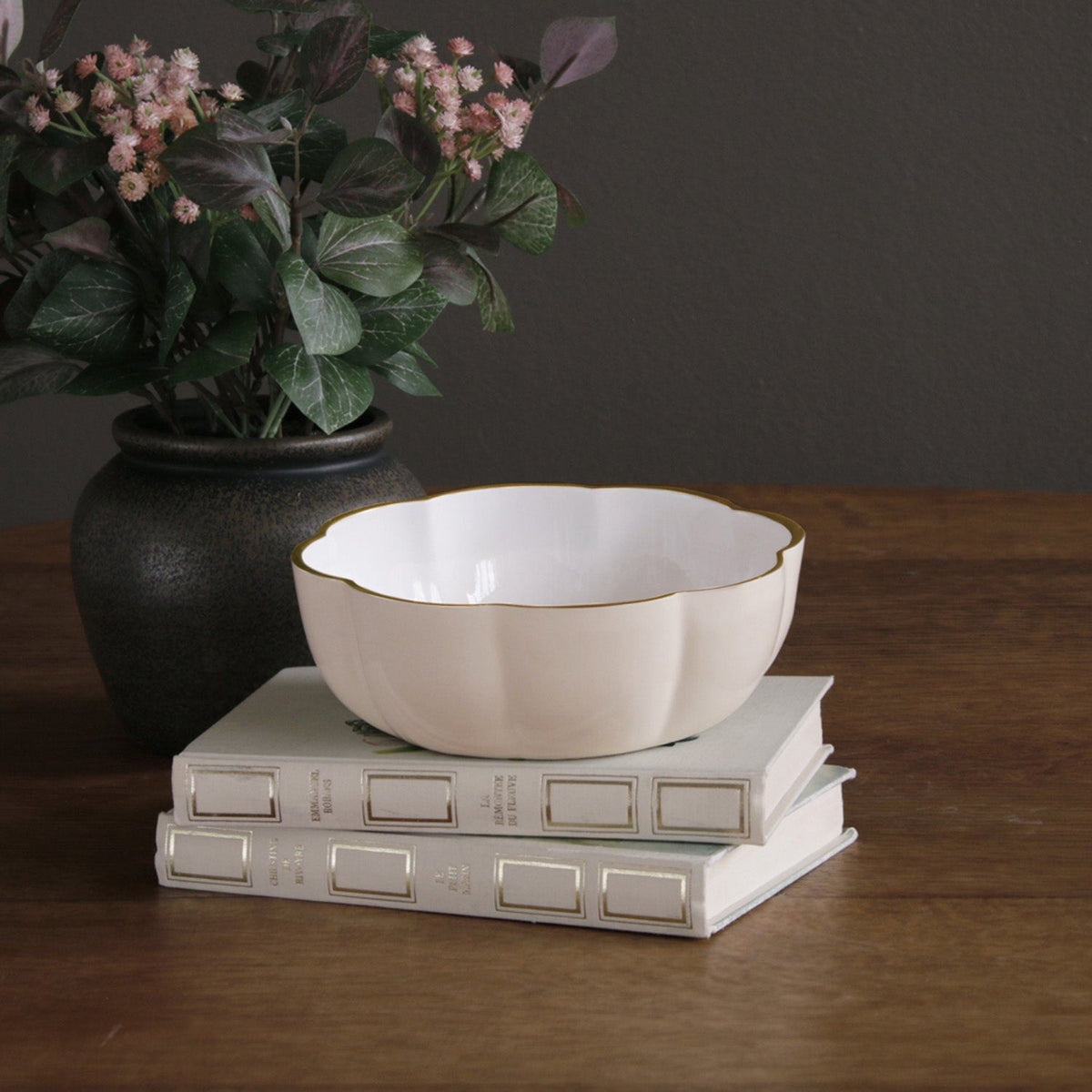 Encanto Devon Cream & White Bowl - Bowl Detail | Bone & Brass