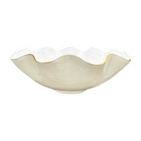 Cream & White Carola Extra Large Serving Bowl | Bone & Brass