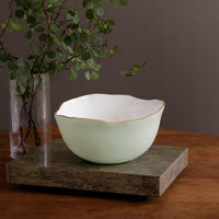 Encanto Osaka Large Bowl (Pistachio White) - Bowl Detail | Bone & Brass