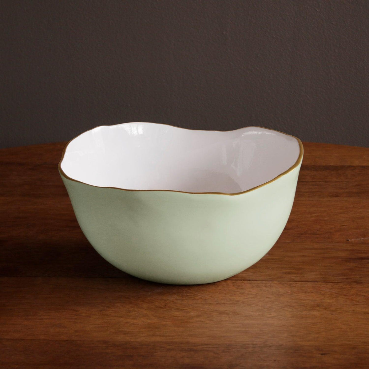 Encanto Osaka Large Bowl (Pistachio White) - Bowl Top View | Bone & Brass