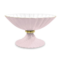 Blush Pink & White Vienna Small Pedestal Bowl | Bone & Brass