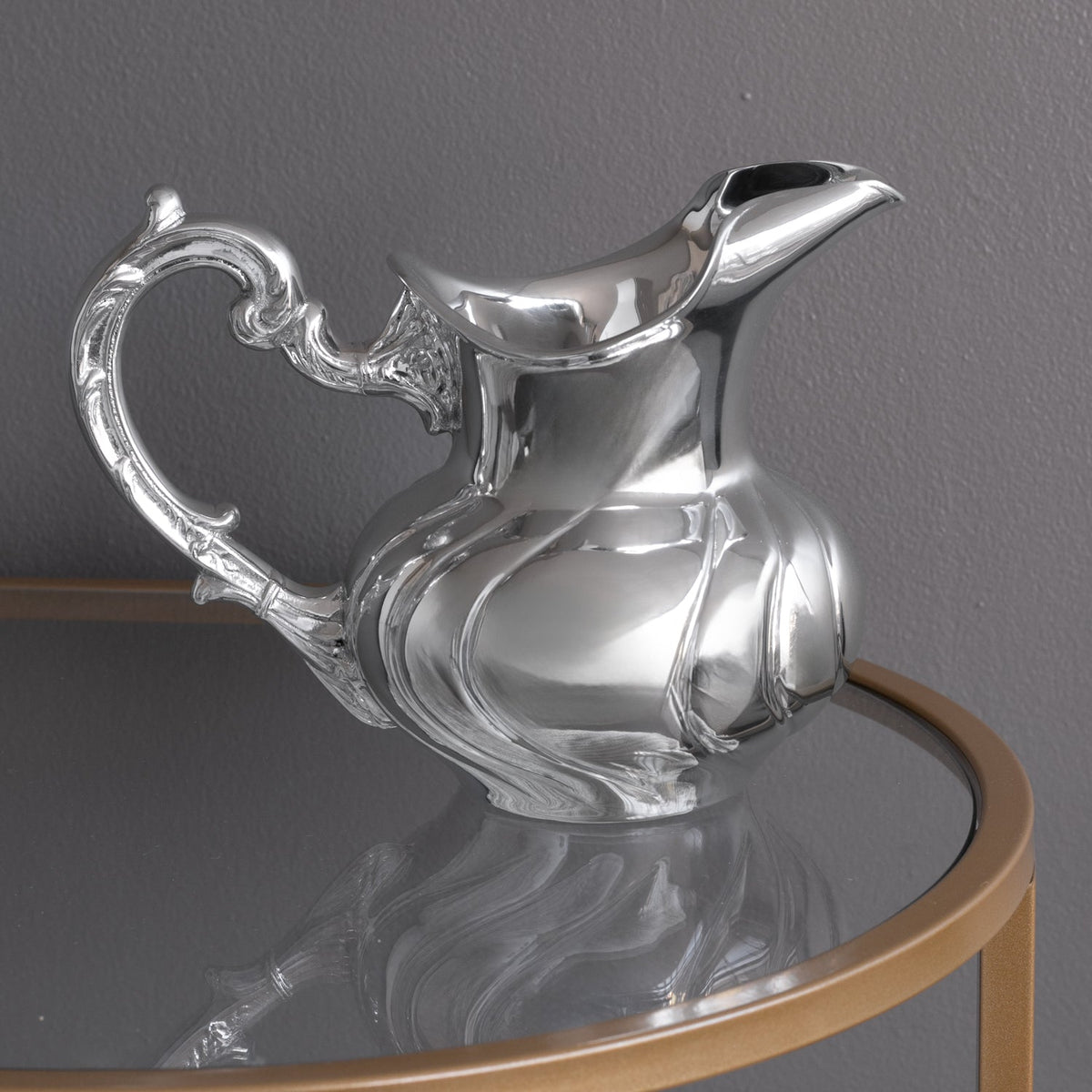 Vintage Silver Medium Pitcher - Pitcher Handle Detail | Bone & Brass