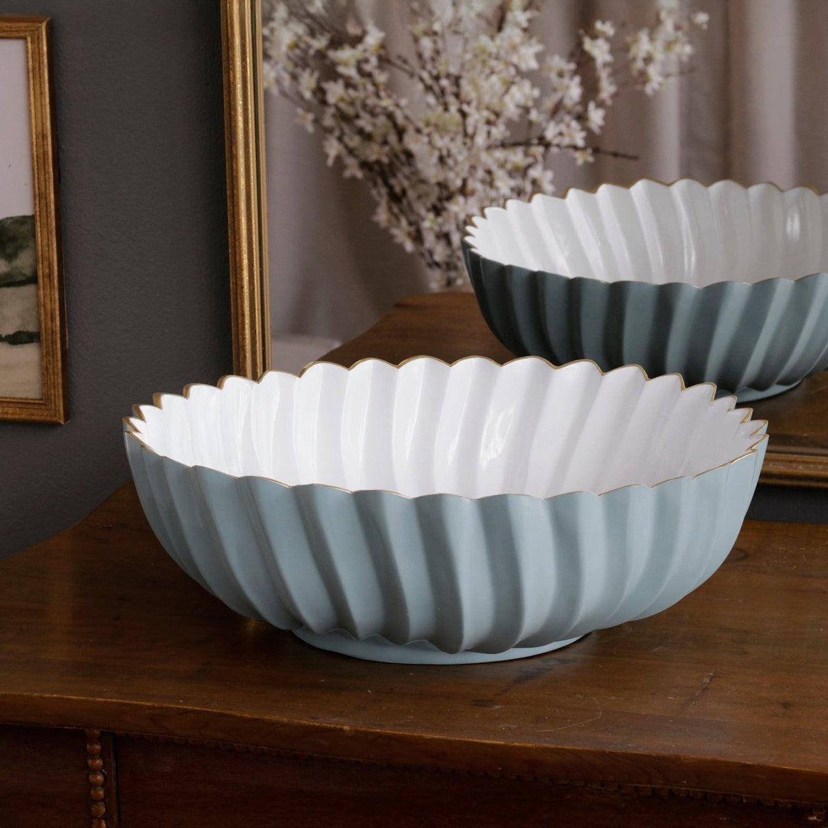 Encanto Orlando Large Bowl (Slate White) - Bowl View | Bone & Brass