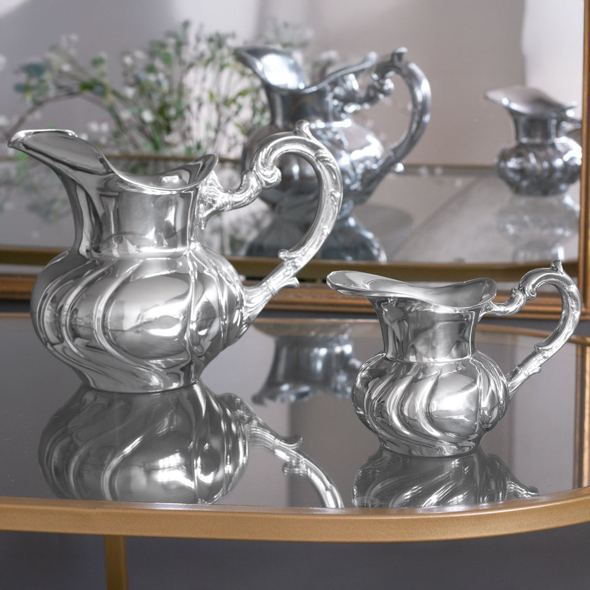 Vintage Silver Medium Pitcher - Pitcher Detail | Bone & Brass