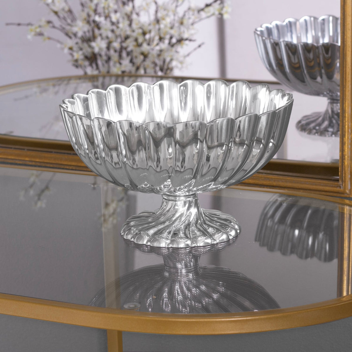 Vintage Vienna Large Round Pedestal - Pedestal Side View | Bone & Brass