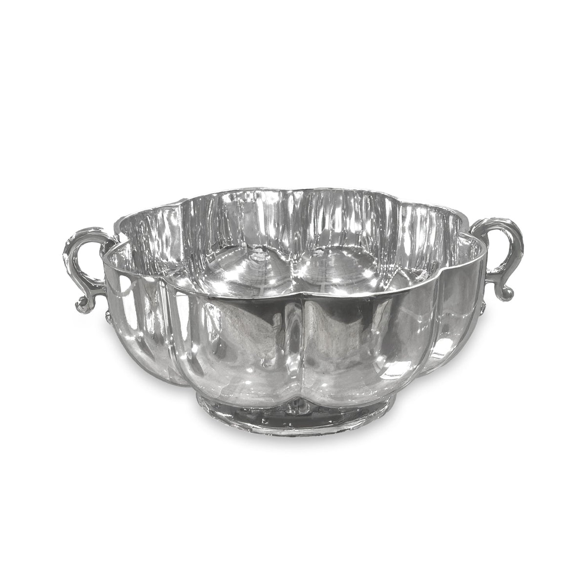 Vintage Silver Fluted Serving Bowl w/ Handles | Bone & Brass