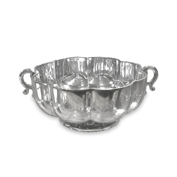 Vintage Silver Fluted Serving Bowl w/ Handles