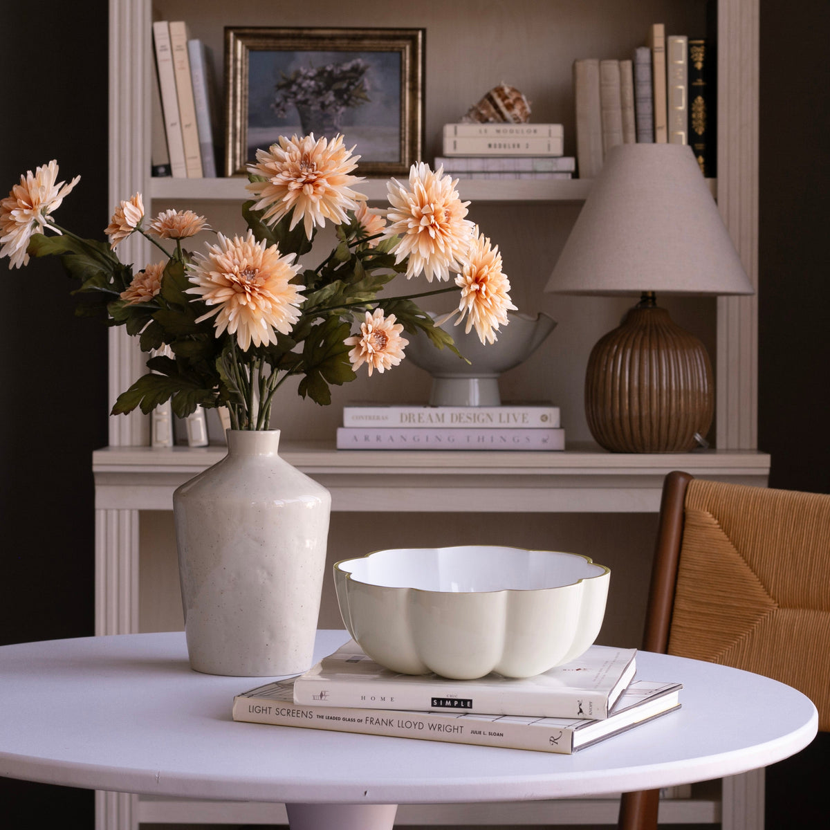 Encanto Calabaza Medium Bowl (Cream White) - Bowl View | Bone & Brass