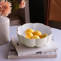 Encanto Calabaza Medium Bowl (Cream White) - Bowl Side View | Bone & Brass