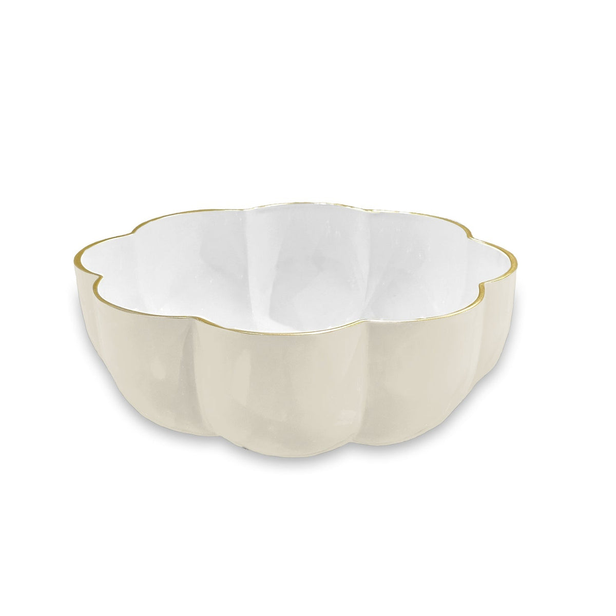 Encanto Calabaza Large Bowl (Dove White) | Bone & Brass