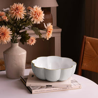 Encanto Calabaza Large Bowl (Dove White) - Bowl View | Bone & Brass