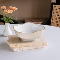 Encanto Dakota Small Bowl (Cream White) - Bowl Side View | Bone & Brass