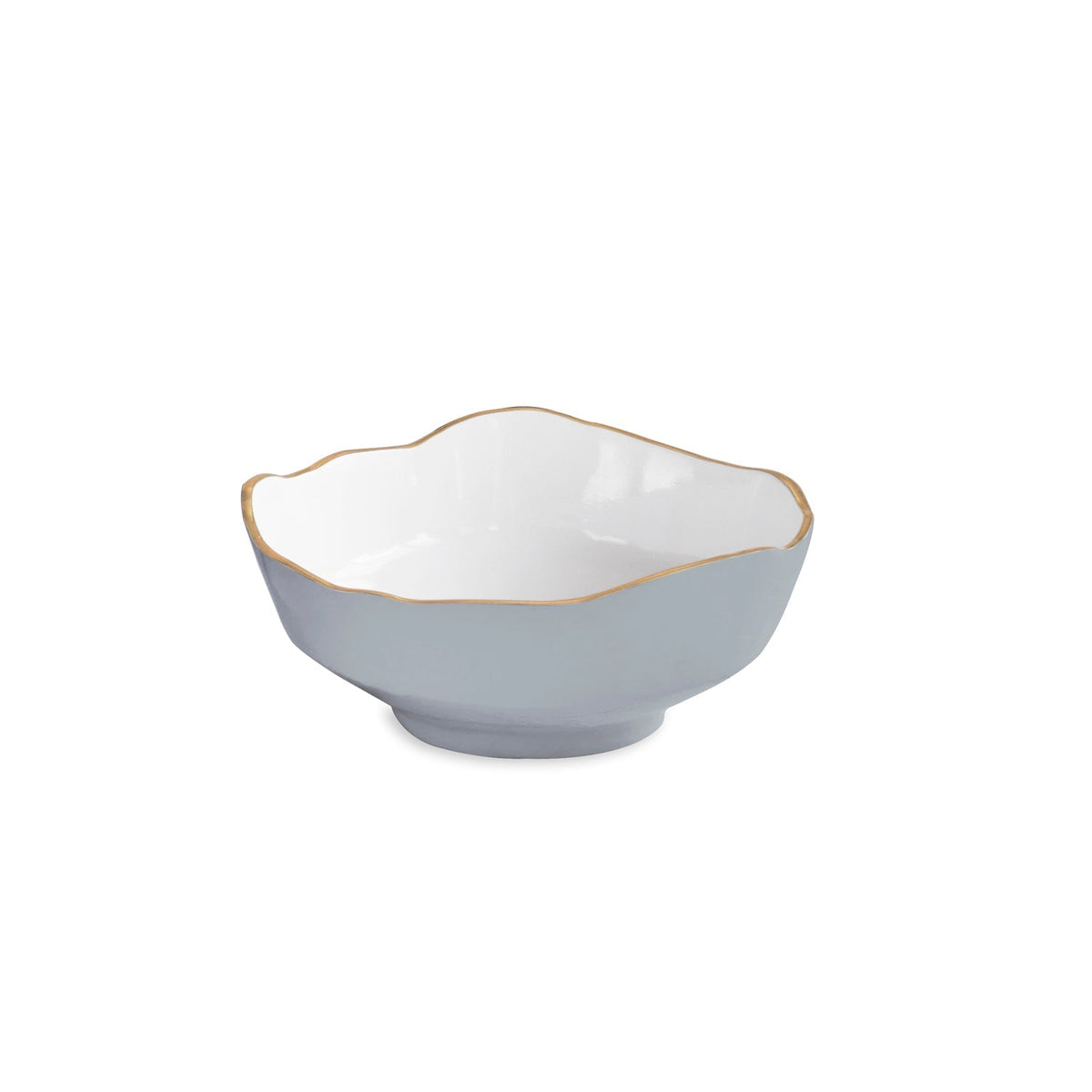 Encanto Slate Blue & White Dakota Small Serving Bowl | Bone & Brass
