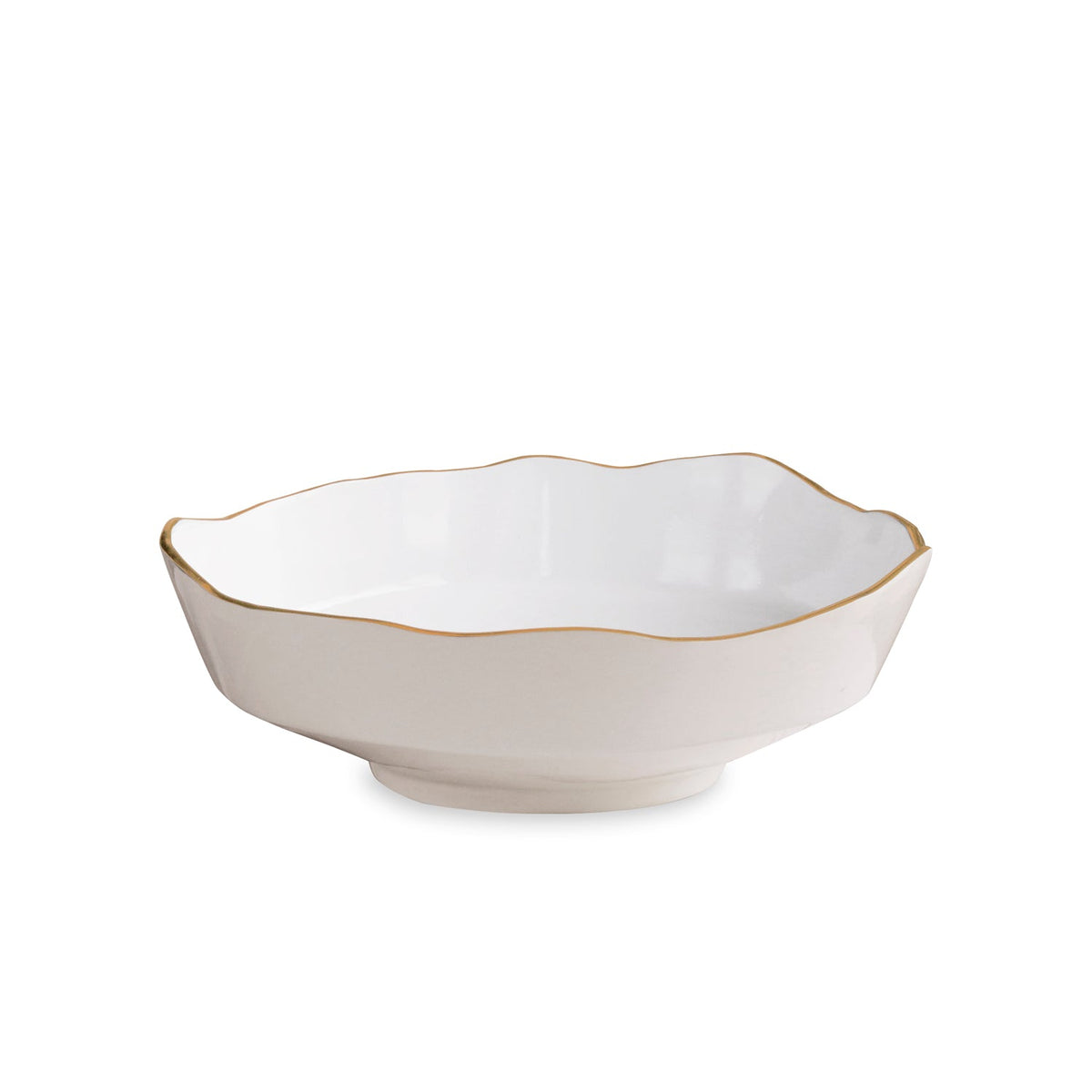 Encanto Dakota Medium Bowl Cream & White | Bone & Brass