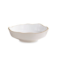 Encanto Dakota Medium Bowl Cream & White | Bone & Brass