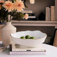 Encanto Dakota Medium Bowl Cream & White - Bowl View | Bone & Brass