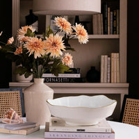 Encanto Dakota Medium Bowl Cream & White - Bowl Side View | Bone & Brass